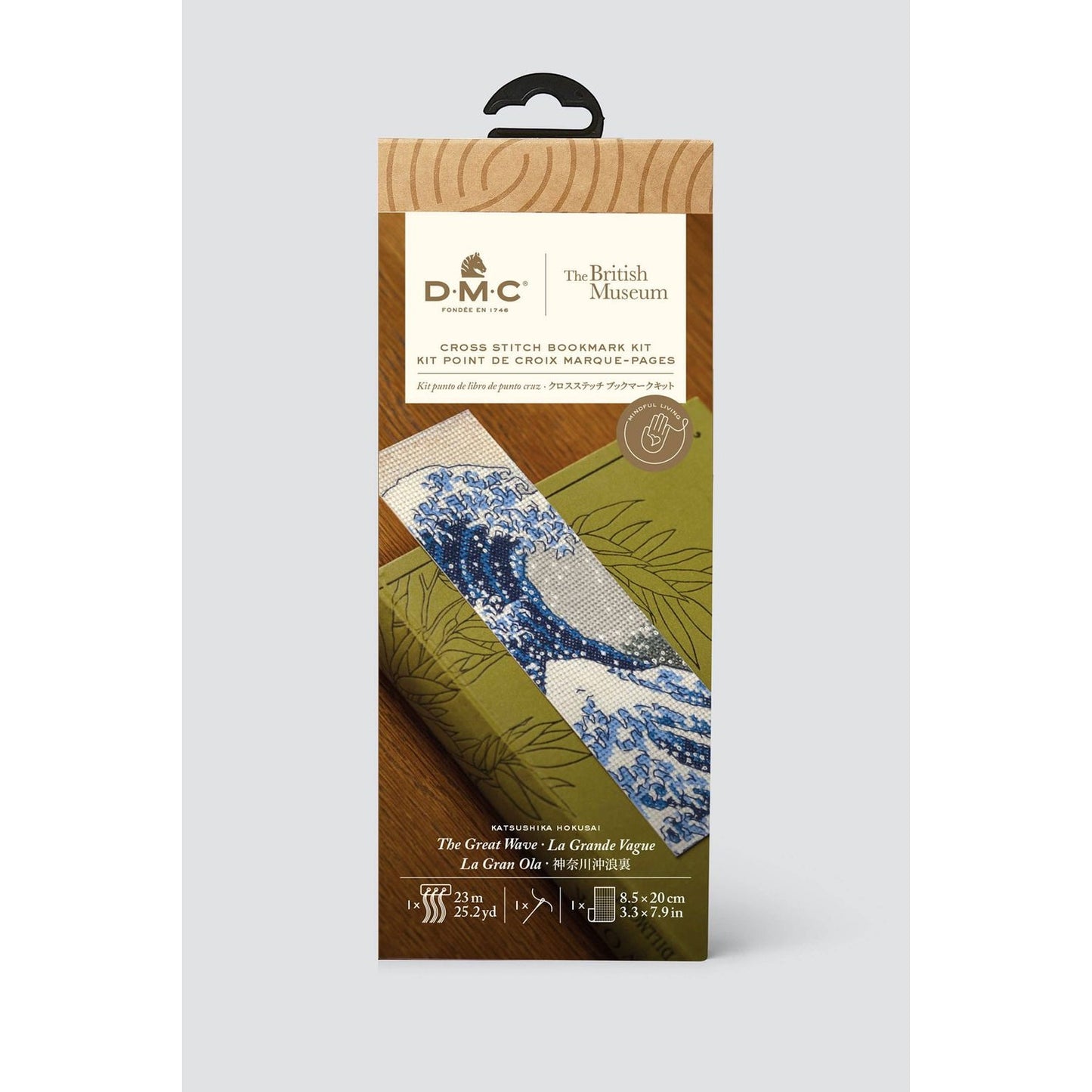 DMC Cross Stitch Bookmark Kit featuring The Great Wave design with easy-to-follow stitches cross stitch pattern