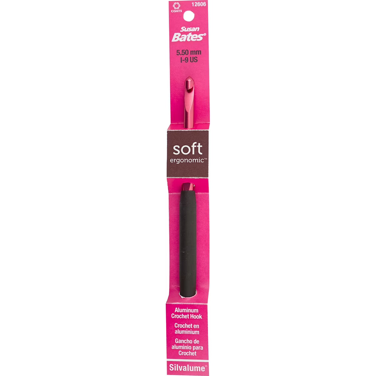 Susan Bates 5.50mm ergonomic crochet crochet hook with soft grip for comfortable crafting