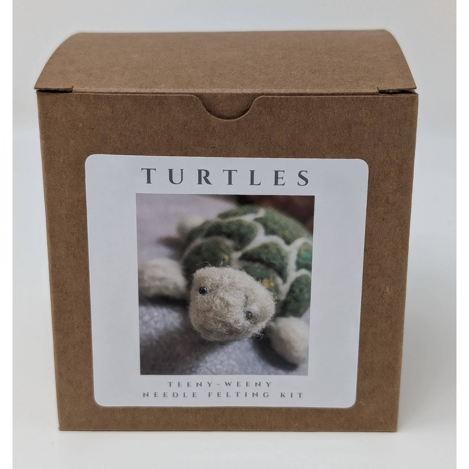 Teeny-Weeny Turtles Needle Felting Kit by The Felted Dog with all necessary supplies for crafting