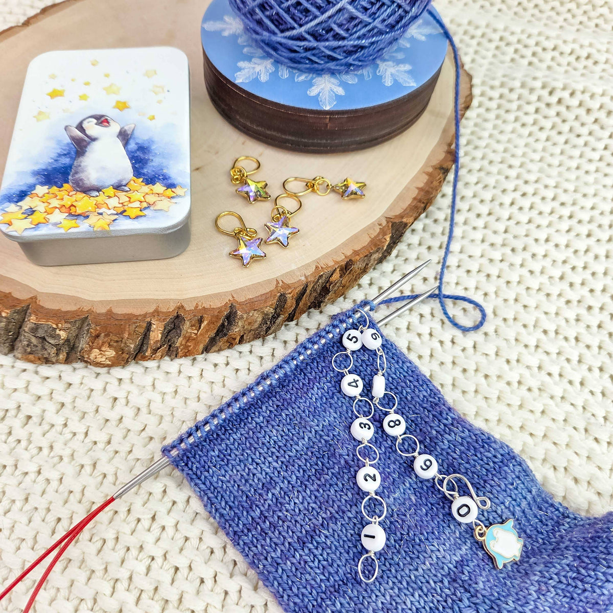 Twice Sheared Sheep gift box with gift featuring knitting supplies and cute accessories