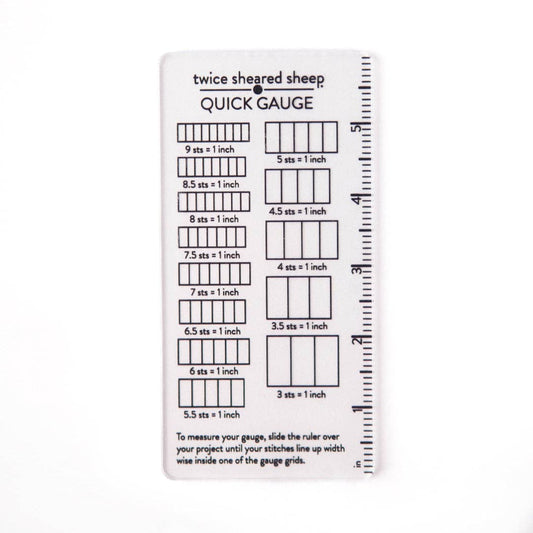 Twice Sheared Sheep Quick Gauge Tool for knitting a gauge swatch with clear measurement lines
