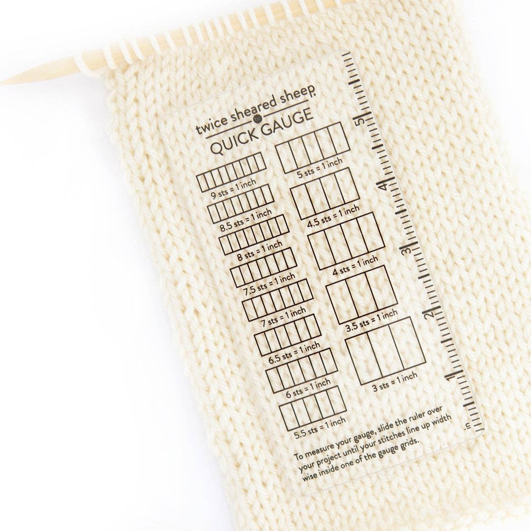 Twice Sheared Sheep Quick Gauge for knitting a gauge swatch with clear measurement markings