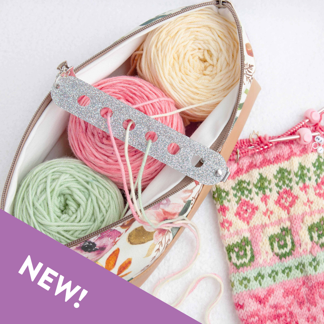 Twice Sheared Sheep Floral Yarn Bag with Colorful Yarn Balls for Yarn Retailers near me