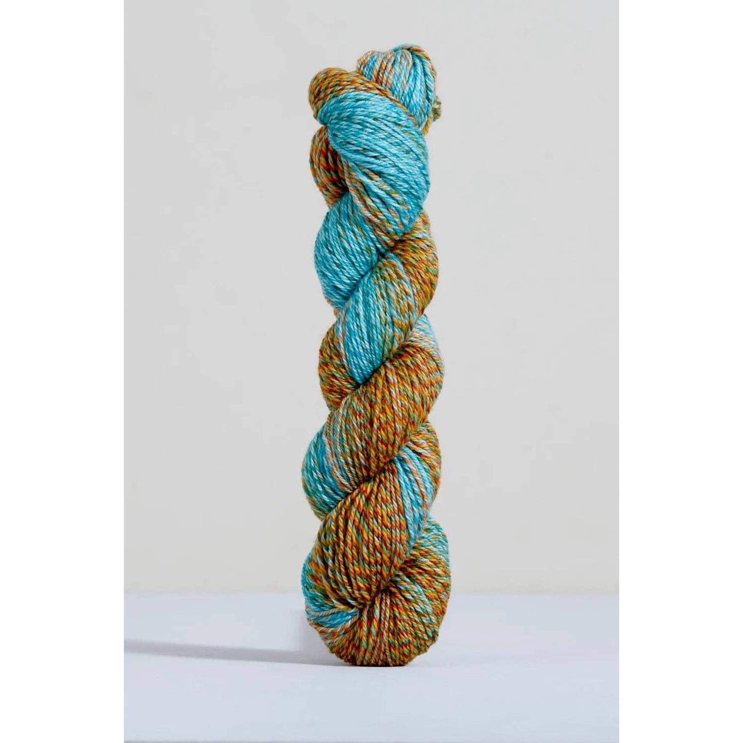 Urth Yarns Spiral Grain Light Worsted Yarn in Light Blue and Orange Twist for Knitting Projects