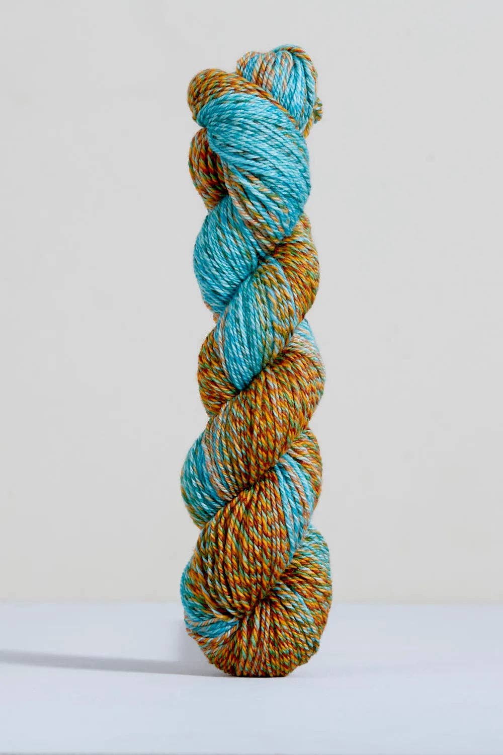 Urth Yarns Spiral Grain Light Worsted Yarn in Light Blue and Orange Twist for Knitting Projects