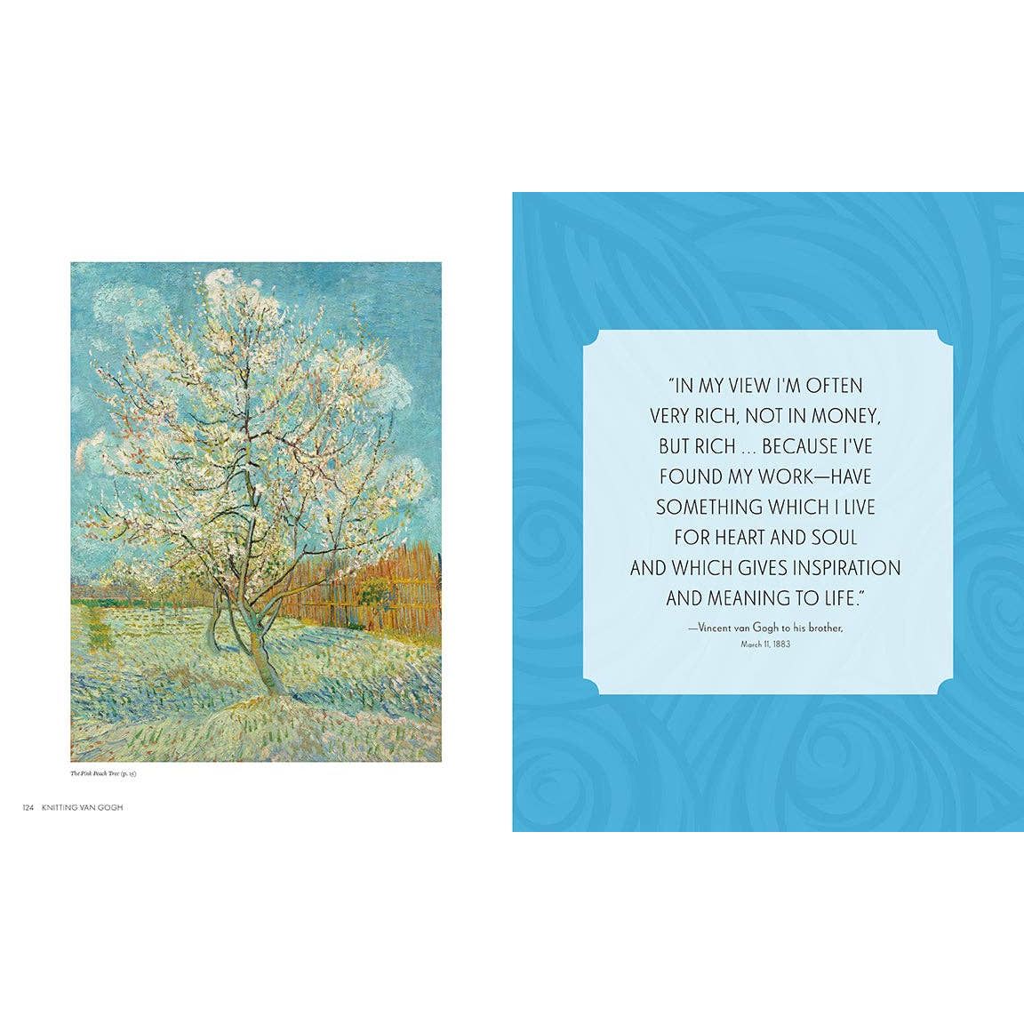 Vincent van Gogh artwork featuring an almond tree, with an inspirational quote by the artist
