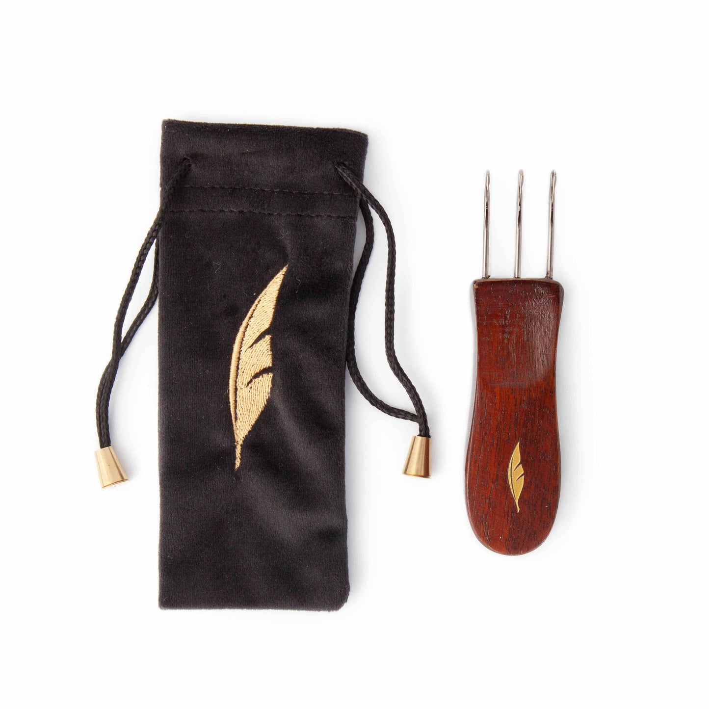 Twice Sheared Sheep i-cord tool with elegant wooden handle and protective pouch