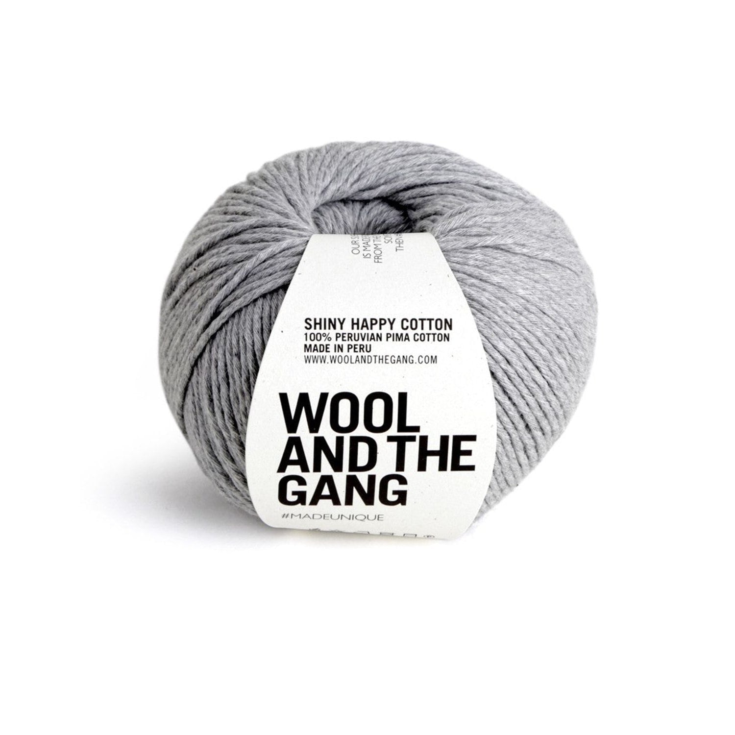 Berroco Shiny Happy Cotton Yarn in Gray, a soft 100% Peruvian cotton and yarn for versatile crafting